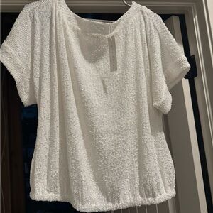 White Sequin Top